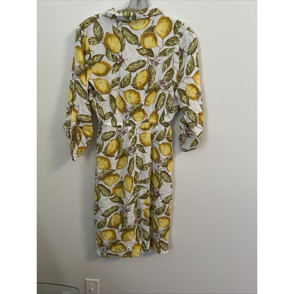 NWT Alex & Parker Small Lemon Floral Dress, Drawstring Waist Light Cotton - Picture 7 of 10